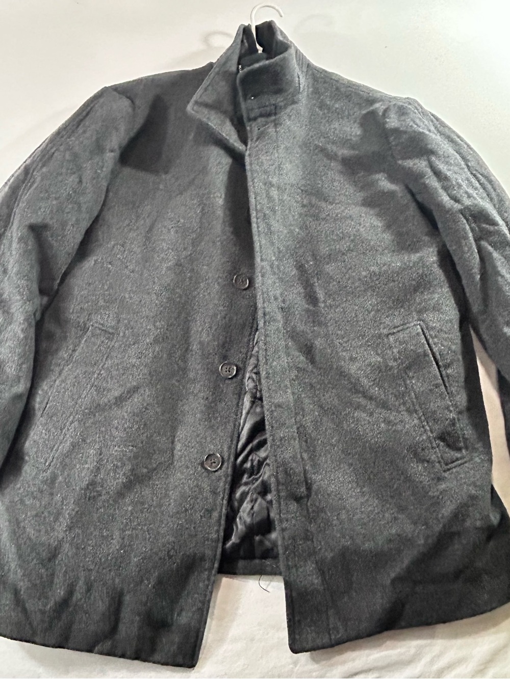 John W Nordstrom JWN Men’s 100% Wool Car Coat, Charcoal XL